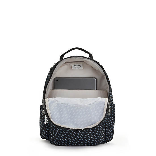 Kipling Seoul Small Printed Tablet Rugzak Blauw Wit | NL 1351NW